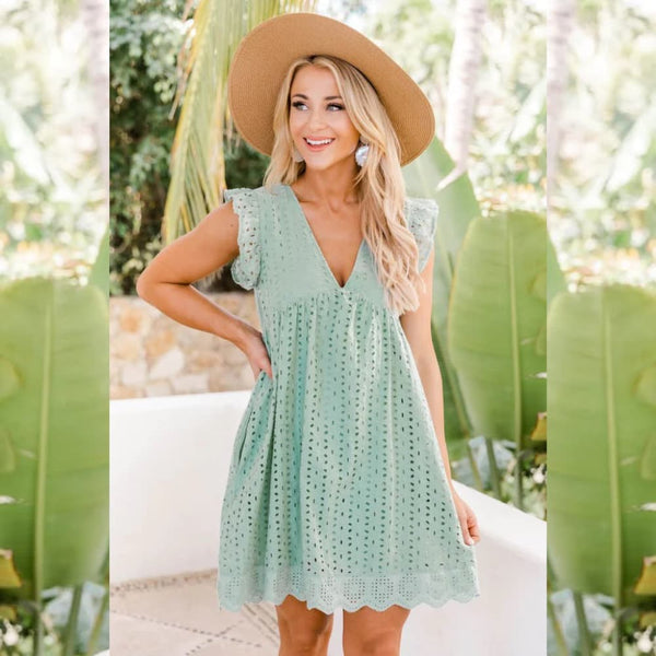 Katy™ Ärmelloses besticktes Sommer-Minikleid aus Baumwolle