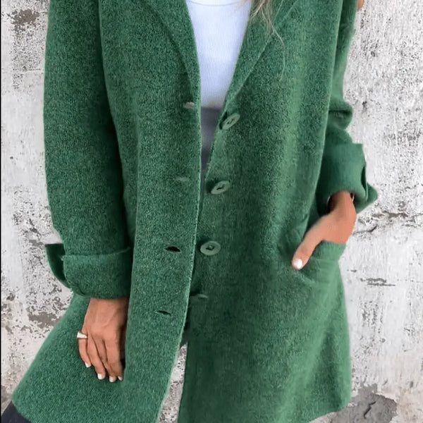 Ivanka | Damen Long Coat | Figurbetont & Elegant | Langer Mantel mit Manschetten